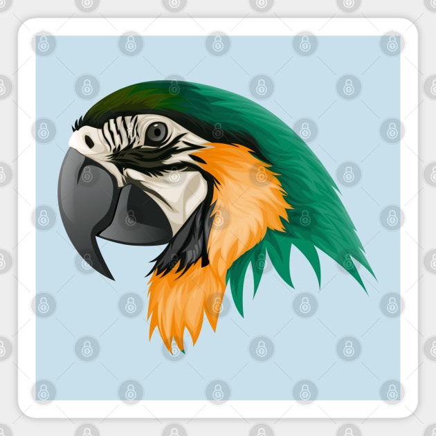 Parrot Green Feather Magnet by Mako Design 